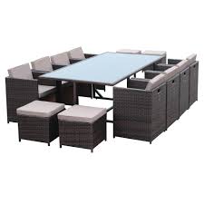Phi villa patio dining table 37 x 37 outdoor dining furniture umbrella table with 1.57 umbrella hole, steel frame with premium pvc table top for lawn garden 4.6 out of 5 stars 129 1 offer from $139.99 12 Seater Iluka Outdoor Dining Set Temple Webster