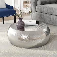 This Coffee Table Makes For A Perfect Centre Piece To Any Living Room Great For Small Spaces Drum Coffee Table Hammered Coffee Table Coffee Table