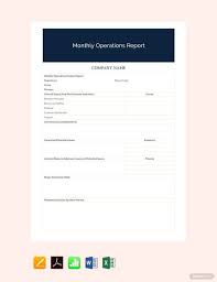Instantly Download Free Monthly Operations Report Template Sample Example In Pdf Microsoft Word Doc Mic In 2020 Business Letter Sample Report Template Templates