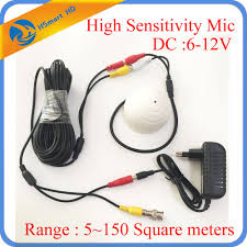 Dc 6 12v Cctv High Sensitive Microphone Security Camera Rca Audio Mic Dc Power 20m Cable For Home Security Dvr Sy Microphone Security Camera Home Camera System