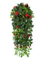 Fill your hanging flower baskets with the right plants and watch butterflies and hummingbirds flock to your garden or patio. Jzhy Hanging Artificial Plants With Hanging Basket Silk Flower Rose Garland Vine For Wedding Home Outdoor Decoration And Wall Decor Red Buy Online In Dominica At Dominica Desertcart Com Productid 86699970