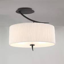 This flush mount light features a modern dome design and textured metallic interior tones for a contemporary style look in any room. Mantra M1152 Eve 2 Light Semi Flush Ceiling Light Anthracite Black