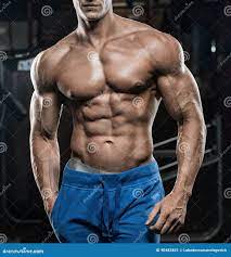 Handsome Man with Big Muscles, Posing at the Camera in the Gym Stock Image  - Image of body, back: 90483821