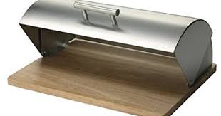 Zeller 20475 Bread Bin 39x29x16 Cm Stainless Steel And Rubber Plant Wood By Zeller Rubber Plant Bread Bin Stainless Steel