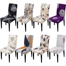 Featuring a swivel chair on wheels with a wood frame. Dining Chair Cover Elastic Printed Cloth Life Changing Products