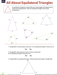 Equilateral Triangles Worksheet Education Com Math Geometry Triangle Math Math