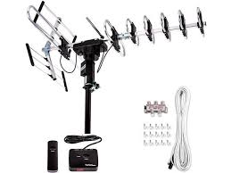 15 best outdoor antennas revealed! Fsa 3806 Outdoor 4k Hdtv Antenna Up To 200 Mile With Motorized 360 Degree Rotation Design 2019 Newest Model Uhf Vhf Fm Radio With Remote Control Plus Installation Kit Newegg Com
