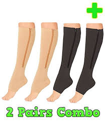 Healthynees 2 Pairs Combo Zipper Compression Medical Grade