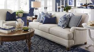 Taupe Sofa With Navy Ivory Rug Blue Living Room Living Room Pillows Beige Living Rooms