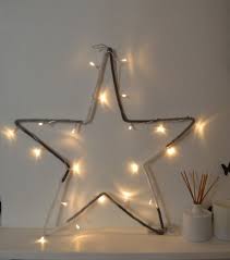 Veilleuse Etoile En Laine Blanc Gris Guirlande Lumineuse Guirlande Lumineuse Veilleuse Etoile Decoration Lumineuse