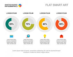 four circular percentage diagrams editable template for pie