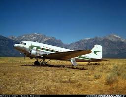 frontier airlines douglas c 47a skytrain dc 3 n64423 at jackson hole kjac wyoming august 1964 aviation vintage aircraft wwii aircraft frontier airlines douglas c 47a