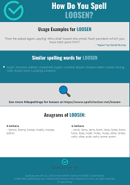 Correct Spelling For Loosen Infographic Spellchecker Net