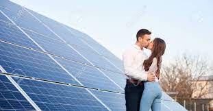 Solar workers needed by 2050. Loving Couple Kisses On The Background Of Solar Panels Near The Stock Photo Picture And Royalty Free Image Image 147453650