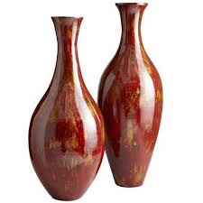 Red Gold Lacquered Bamboo Vases Floor Vase Bamboo Flooring Antique Bamboo
