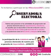 Ciro murayama, consejero electoral del ine, llamó irresponsables a todos los que se han declarado vencedores porque los votos aún no han sido contados. Ine Coahuila No Twitter Desde Hace 30 Anos Las Elecciones En Mexico Las Hacemos Todas Y Todos Participa Tu Tambien En Las Elecciones2021 Como Observador A Electoral Consulta La Convocatoria Y