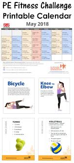 May Printable Fitness Challenge Calendar S S Blog Physical Activities For Kids Physical Education Activities Physical Education Lesson Plans