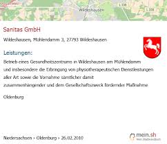 Hier finden sie die öffnungszeiten von sanitas wildeshausen gmbh in wildeshausen. á… Wildeshausen 27793 Oldenburg Niedersachsen 2021