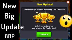 Complete the trophy road to receive amazing rewards! New Trophies And Trophy Road Update In 8 Ball Pool Youtube