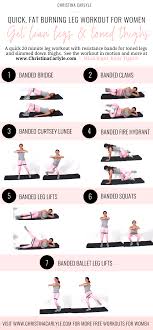 Calorie Burning Resistance Band Exercises For Toned Legs And Thighs Leg Workout With Bands Resistance Workout Band Workout
