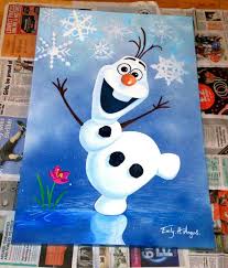 Paint a slice of wood with red, white and black paint. Easy Christmas Painting Ideas For Kids Painting Inspired