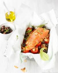 Papillote De Saumon Tomates Et Olives Recette Recette Poisson Papillote Saumon