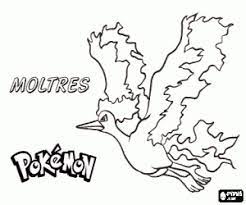 Christmas party activity, christmas gift. A Pokemon Legendary Bird Moltres Coloring Page Printable Game