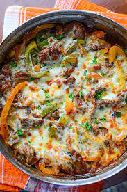 Low Carb Philly Cheesesteak Skillet Recipe Beef Recipes Low Carb Diet Recipes Keto Recipes Easy