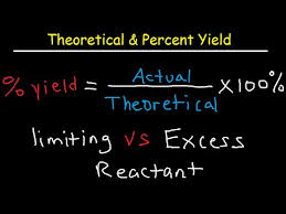 The formula for percent yield is: Theoretical Actual Percent Yield Error Limiting Reagent And Excess Reactant That Remains Youtube