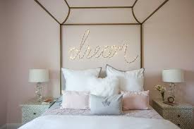 Pink And Gray Bedding With Black And White Bone Inlay Nightstands Transitional Girl S Room