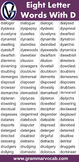 Eight letter words in english. Eight Letter Words Beginning With D Grammarvocab