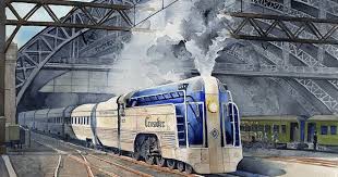 Reading Railroad Crusader 117 Philadelphia Penna Art Deco Etsy In 2020 Train Art Railroad Art Train