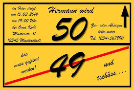 Originelle hochwertige einladungskarten zum fünfzigsten 50. Einladungstext 50 Geburtstag