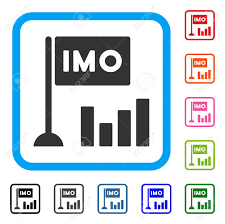 Imo Bar Chart Icon Flat Gray Iconic Symbol Inside A Blue Rounded