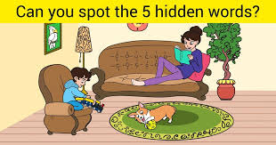You will solve complex riddles by finding clues, objects, and hidden secrets. Test Can You Find The 5 Words Hidden In The Picture
