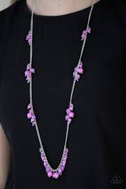 Paparazzi Coral Reefs Purple Faceted Round Bead Silver Chain Necklace Earring Set In 2021 Purple Necklace Necklace Silver Chain Necklace