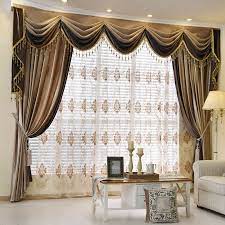 New Arrival Denali Brown Plain Waterfall And Swag Valance And Sheers Custom Made Chenille V Contemporary Curtains Curtains Living Room Valances For Living Room