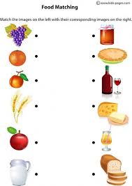 Food Matching Worksheet Preschool Worksheets Worksheets For Kids Worksheets