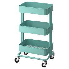 Find this pin and more on interiors | kitchens and dining rooms by cecilia richey. Raskog Trolley Turquoise 35x45x78 Cm Ikea