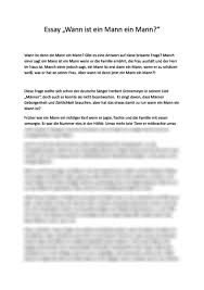 Wir bitten um ein wenig geduld! Essay Wann Ist Ein Mann Ein Mann Hausubung