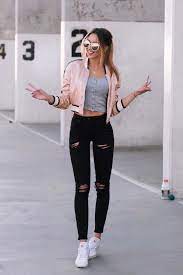 Whether you are into the preppy look, girly pink, tomb boy, chick, or just want something for those lazy days. 30 Perfect Girly Spring Outfits To Look Amazing Every Day Casual Outfits Girly Outfits Jacket Outfits