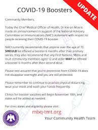 · who · individuals must be six months past their second dose to receive a booster shot. Covid 19 Booster Vaccinations Available To Community Mohawks Of The Bay Of Quinte