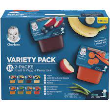 Buy Gerber Purees 2nd Foods Veggie Fruit Variety Pack 8 Ounces Box Of 16 Packaging May Vary Online In Taiwan B07l9zwpnc
