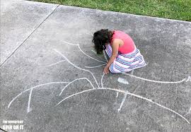 Encouraging your preschooler's creative play. Fall Leaf Movement Activity With Sidewalk Chalk For Preschoolers