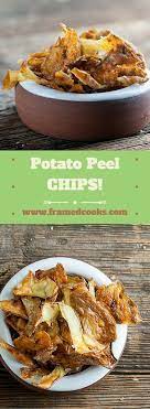 Potato Peel Chips Recipe Peeling Potatoes Recipes Potato Skins
