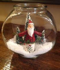 Repurpose An Old Goldfish Bowl Into A Holiday Display Holiday Decor Christmas Christmas Crafts Christmas Decorations