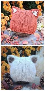 5 (3.75 mm) and u.s. Knit Fox Ears Cat Ears Beanie Hat Knitting Pattern Knitting Cat Hat Pattern Baby Hats Knitting