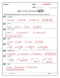 Printable math worksheets @ www.mathworksheets4kids.com find the derivatives of trigonometric. Derivatives Higher Order Derivatives 4 Wksts 30 Problems Distance Learning