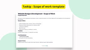 Free Website Design & Development Scope of Work Template | Taskip