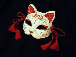 猫面 半面 曼珠沙華 kitsune mask japanese mask japanese fox mask